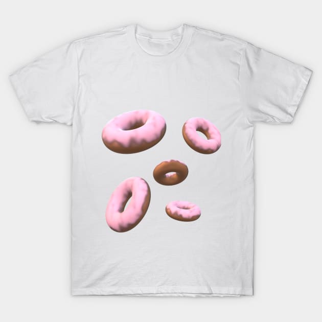 5 Pink Donuts T-Shirt by Uberhunt Un-unique designs